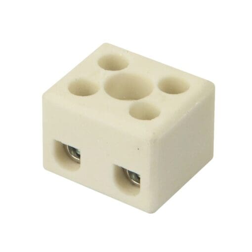 5x Hylec 24A - Steatite Terminal Block - 2 Pole - 15.6x 18 x21mm Pack 263190