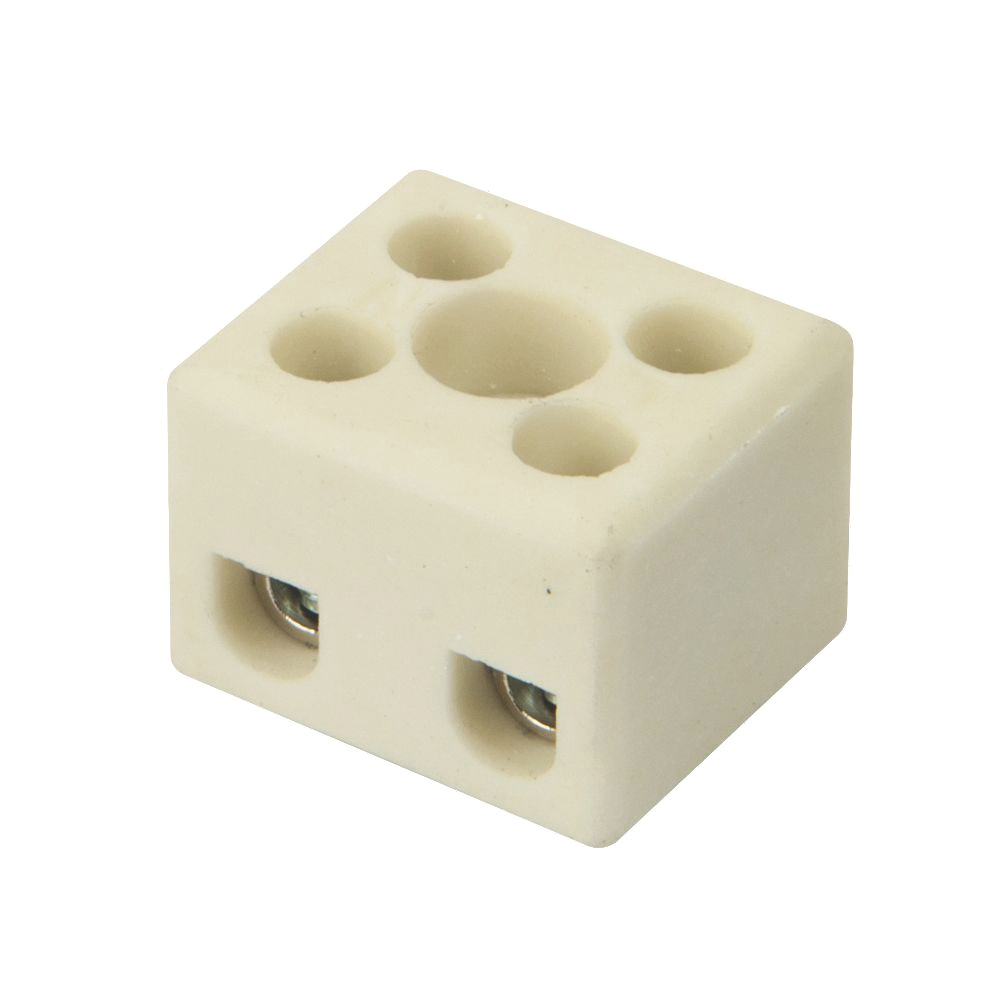5x Hylec 24A - Steatite Terminal Block - 2 Pole - 15.6x 18 x21mm Pack 263190