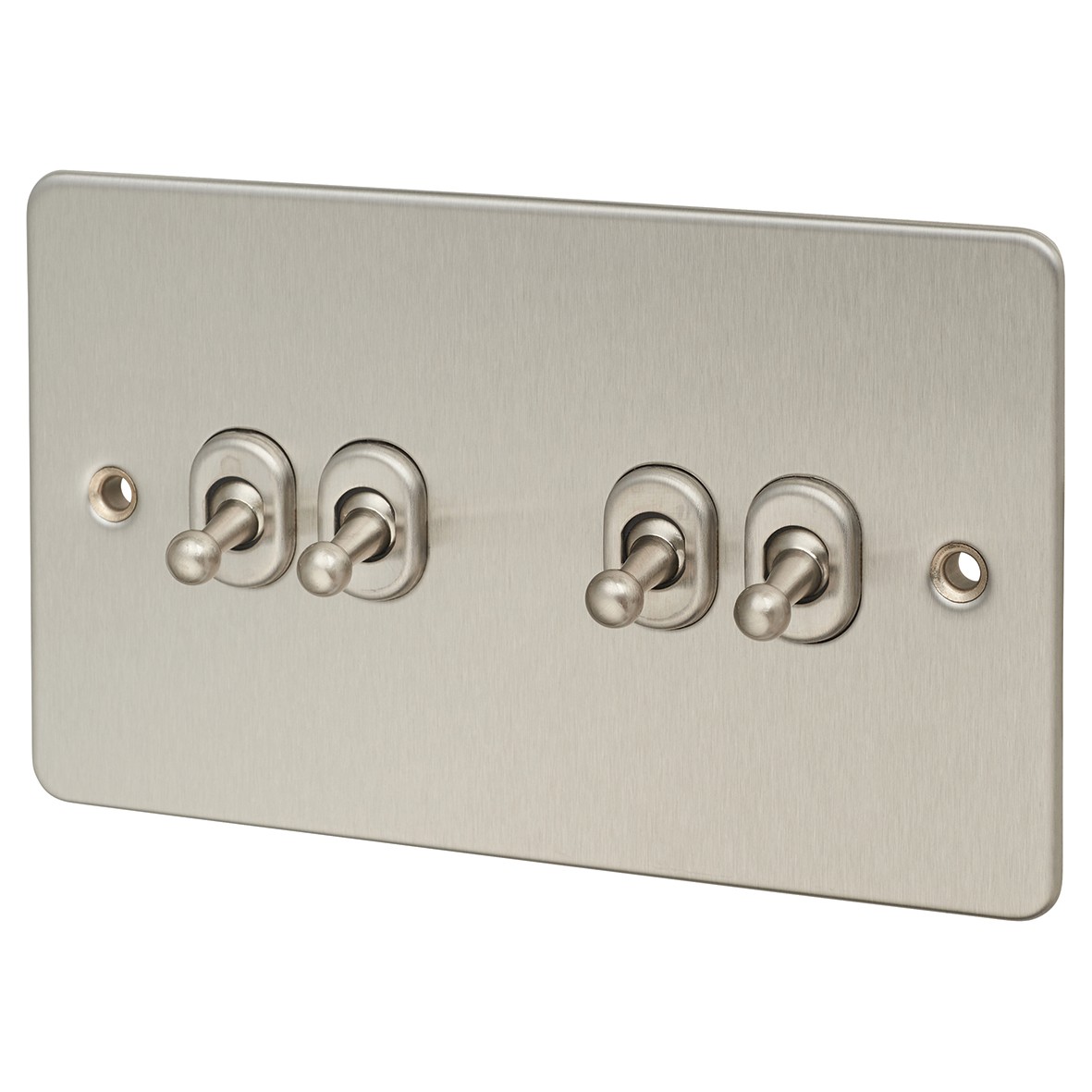 Knightsbridge 10AX 4 Gang 2 Way Toggle Switch - Brushed Chrome 264257