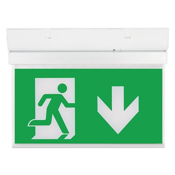Ovia Hanex 2W LED Emergency Exit Sign with Down Arrow Legend - IP20 265086