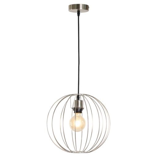 Altro Genoa Small Cage Ceiling Light Pendant - Satin Nickel 266456