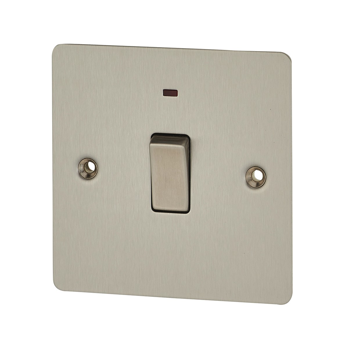 BG Flatplate 20A 1 Gang Double Pole Switch - Brushed Steel 269840