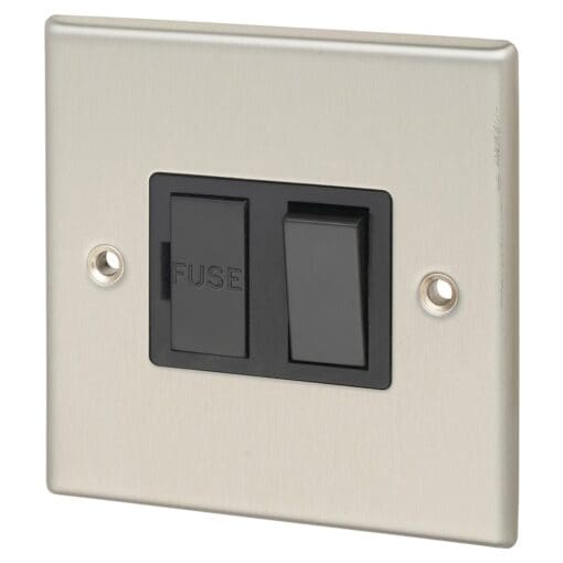 Contactum Connection Unit Switched DP c/w Black Insert 270656