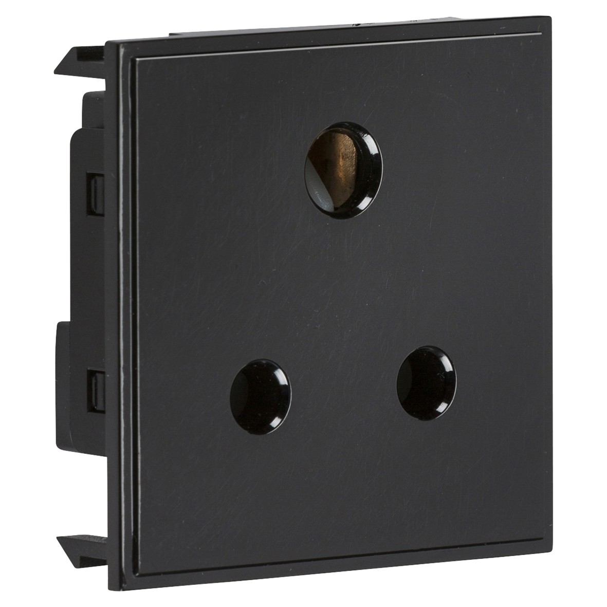 Knightsbridge 5A 1 Gang Unswitched Round Pin Socket - Black 271268