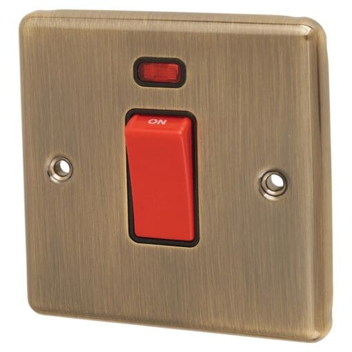 Eurolite Enhance Decorative 45A 1 Gang DP Cooker Switch with Neon - Ant 276914