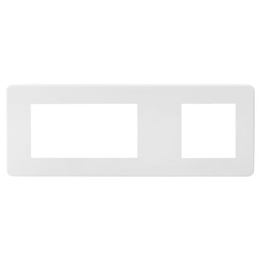 Knightsbridge 2 + 1 Gang 6 Module Euro Faceplate - Matt White 283419