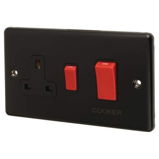 Eurolite Enhance Decorative 45A 2 Gang DP Cooker Switch & 13A Switc 286475
