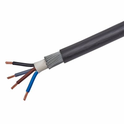 6944B 4 Core LSF SWA Cable - 6mm x 10m - Black 287790