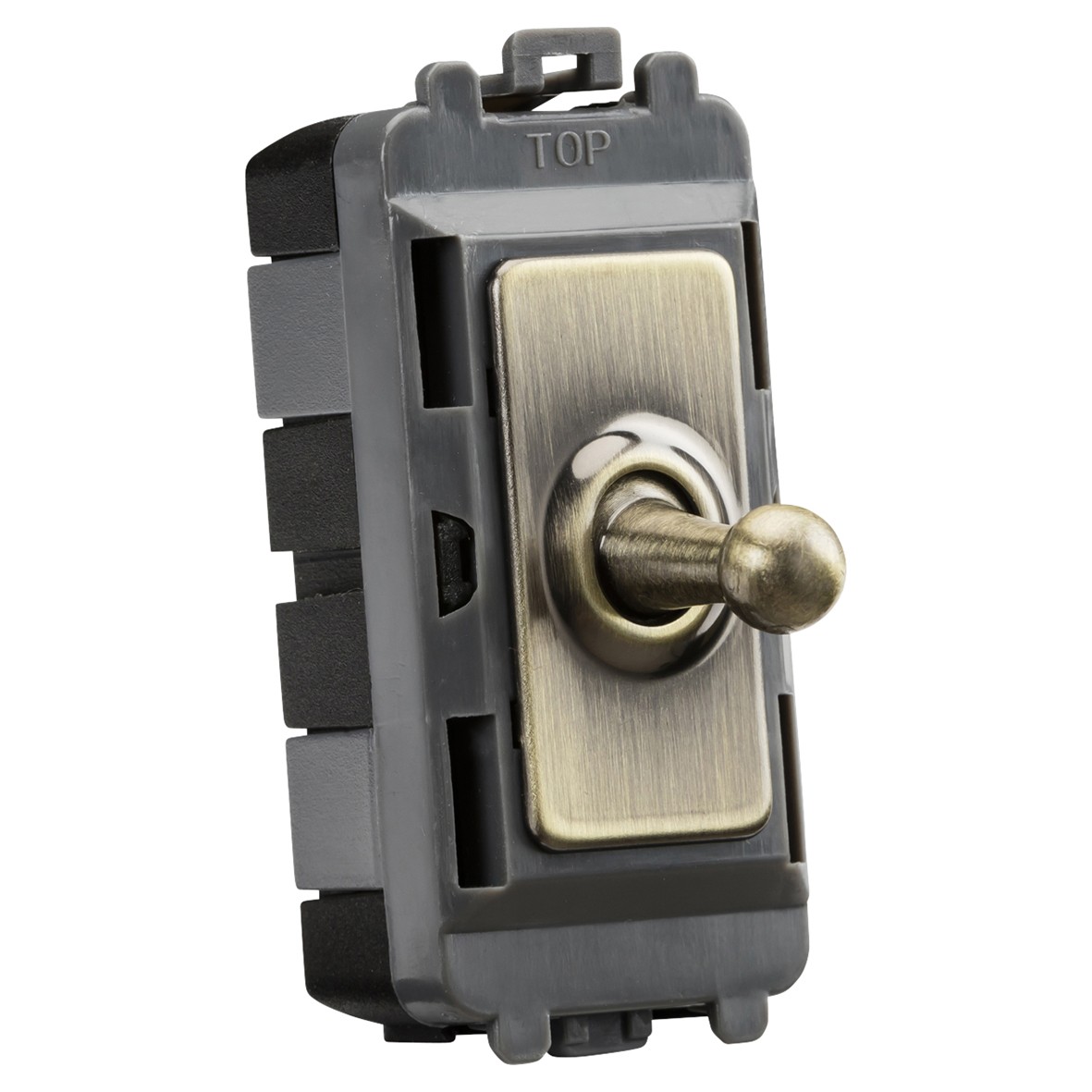 Knightsbridge 20AX 1 Way Double Pole Toggle Grid Switch - Antique Brass 290672