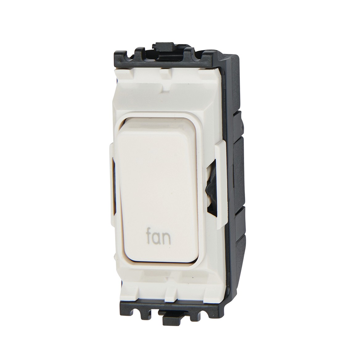 MK 20A Printed Double Pole Printed Grid Switch - Fan - White 291687