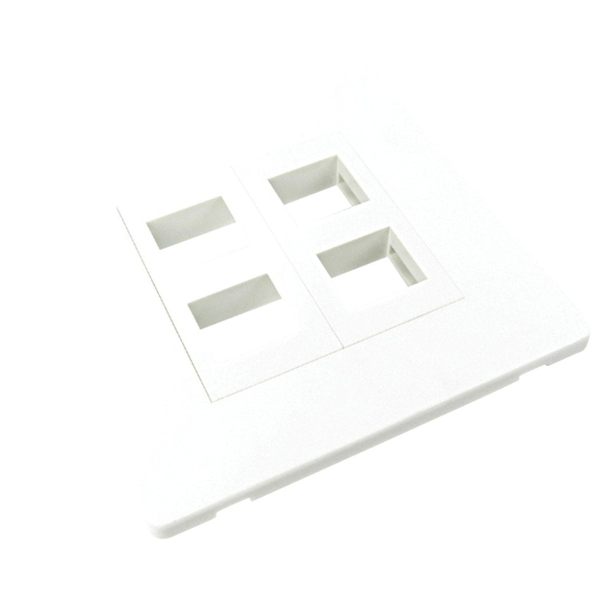 4 Way Screwless Keystone Wall plate Satin White 293889