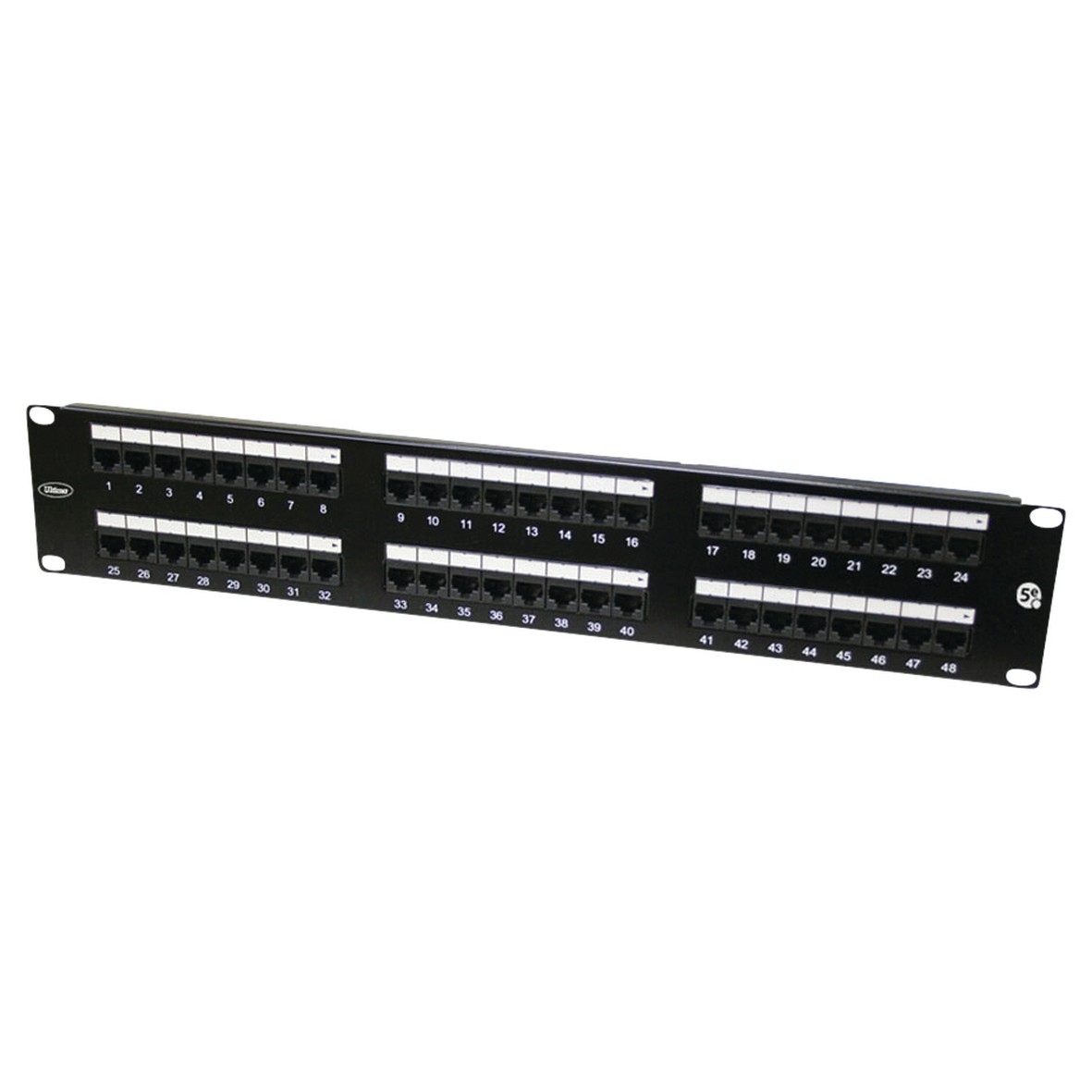 Patch Panel Cat5e Unshielded 48Port Rear Punch Black (H)2U x (W)19 295064