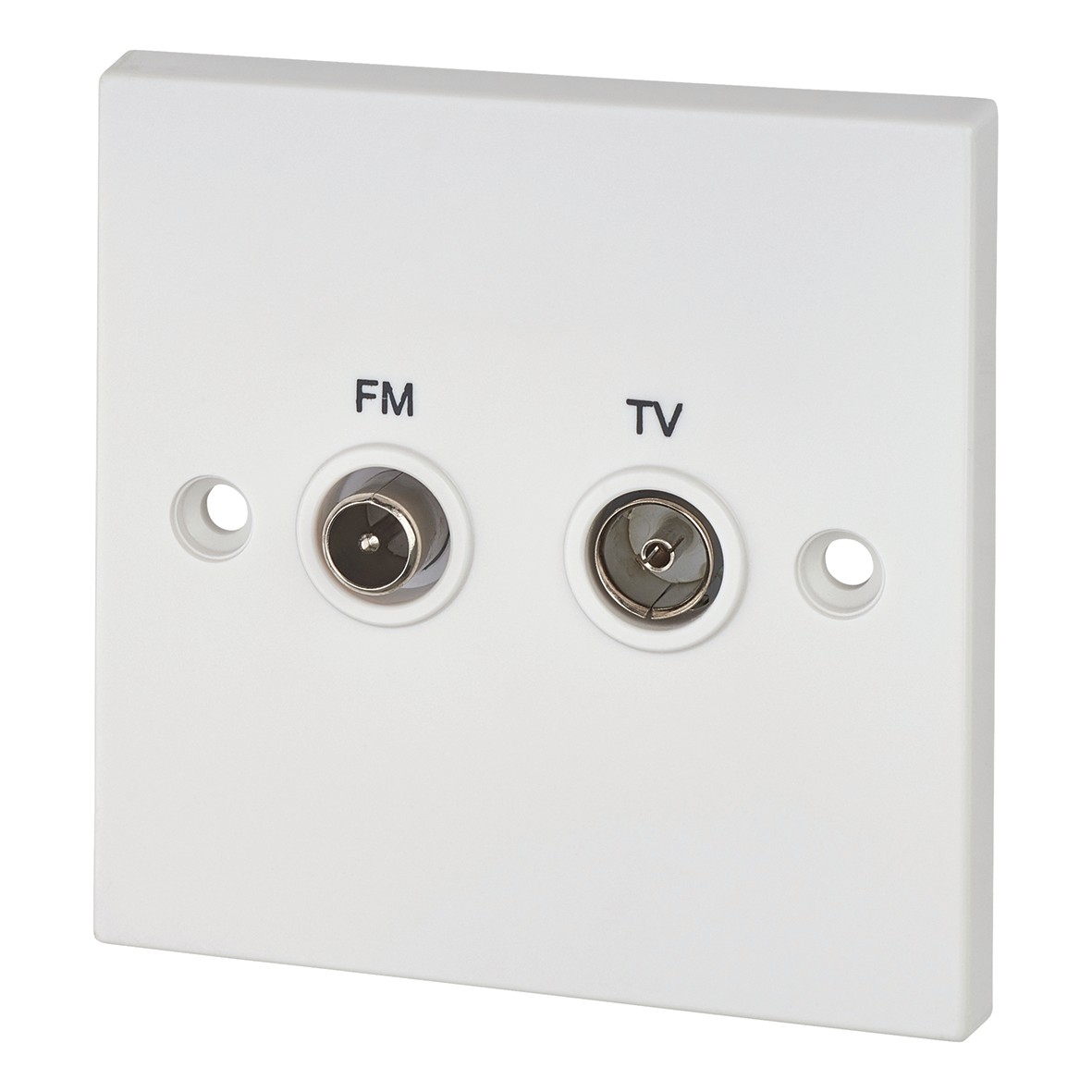 2 Gang Diplex Tv/Fm - White - Square Edge 296169