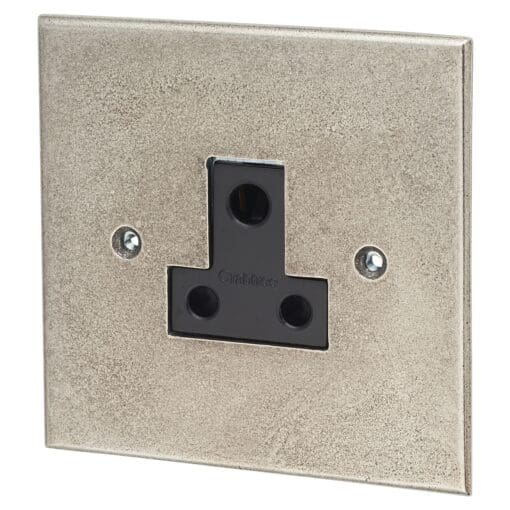 Finesse 5A Unswitched Round Pin Socket - Pewter 296837