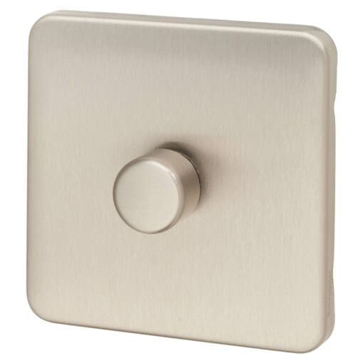 Schneider Lisse 100W 1 Gang 2 Way LED Dimmer Switch - Stainless Steel 299293