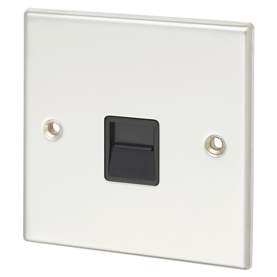 Contactum Secondary Telephone Socket - Polished Steel with Black Insert 299435