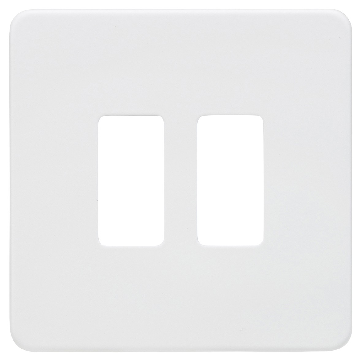 Knightsbridge 2 Module Screwless Grid Switch Faceplate - Matt White 301660