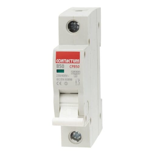 5x 50A 4.5kA Type B SP MCB 304756