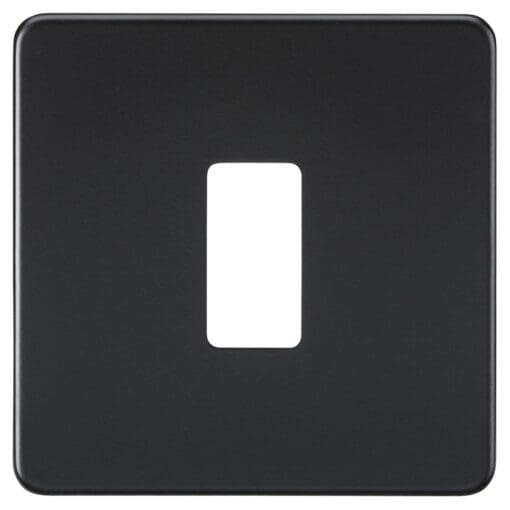 Knightsbridge 1 Module Screwless Grid Switch Faceplate - Matt Black 308127