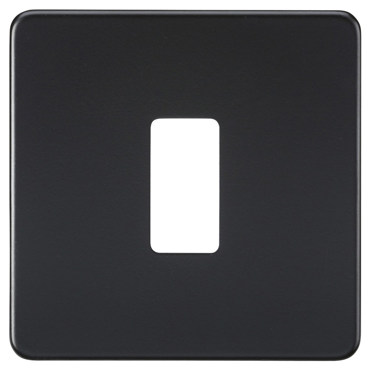 Knightsbridge 1 Module Screwless Grid Switch Faceplate - Matt Black 308127