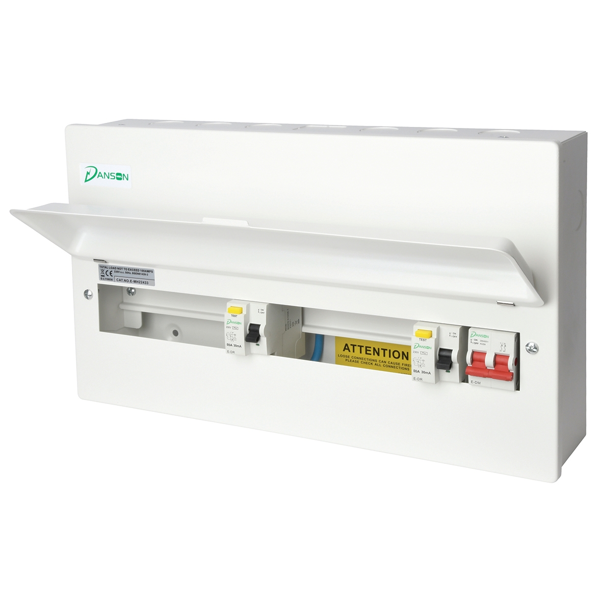 Danson High Integrity 22 Modules Metal Consumer Unit - 2 x Type A 80A 315885