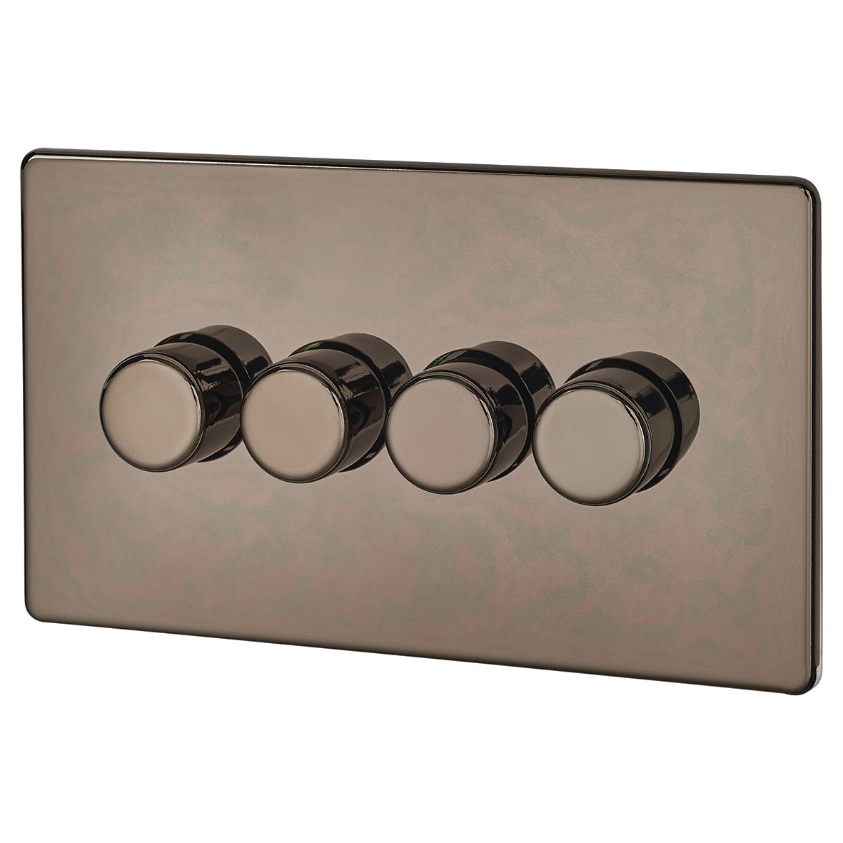 BG Screwless Flatplate 200W 4 Gang 2 Way Dimmer Switch - Black Nickel 322706