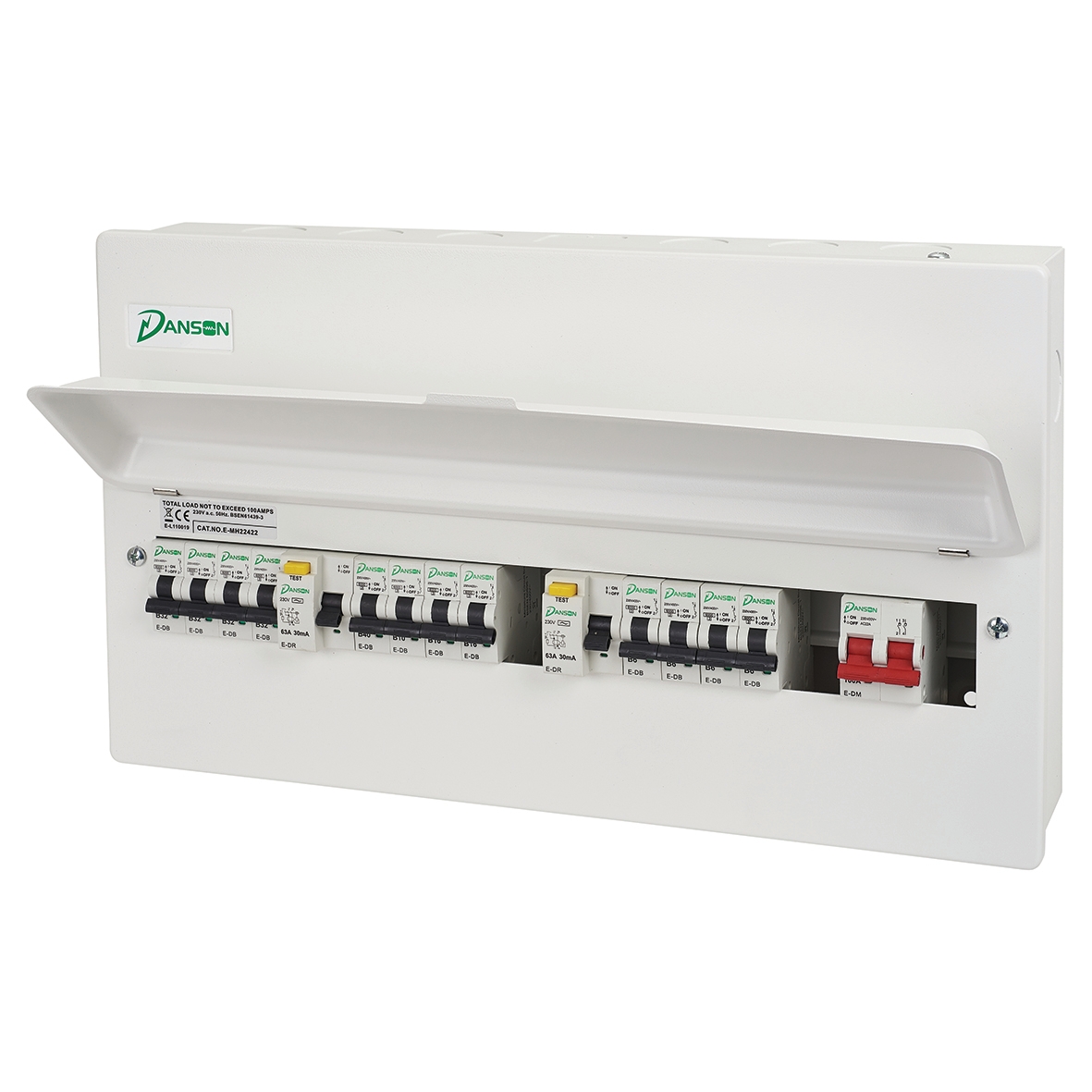 Danson 100A High Integrity 22 Module Metal Consumer Unit Split Load - 2 325666
