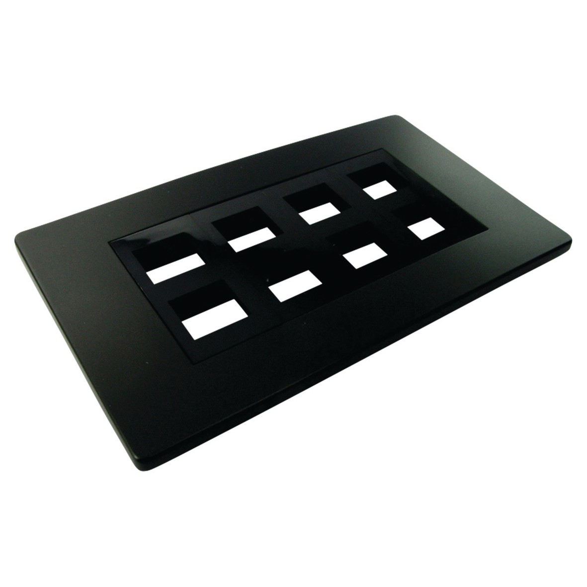 8 Way Screwless Keystone Wall plate Satin Black 326064
