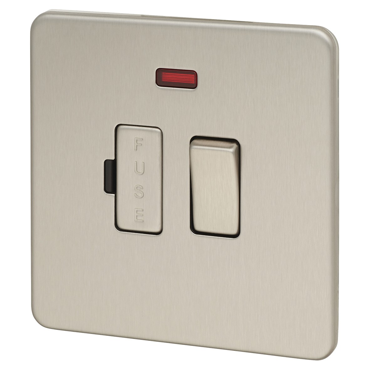 Knightsbridge 13A Switched Fused Spur Unit with Neon - Brushed Chrome 326657