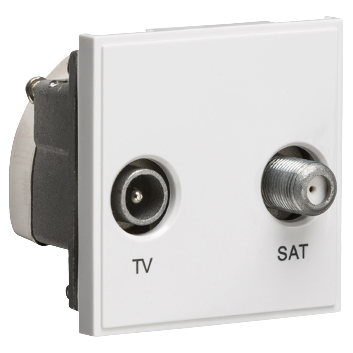 Knightsbridge 1 Gang TV + F-Type Satellite Diplexer Euro Module - White 330304