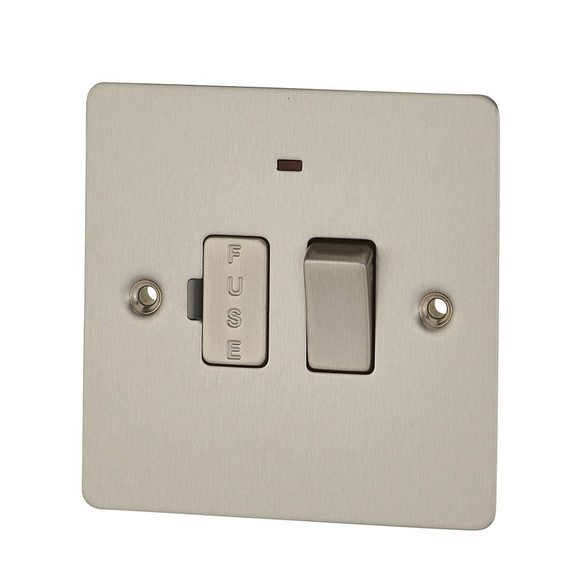 BG Flatplate 13A 1 Gang Switched Fuse Spur Unit with Neon - Brushed Ste 331017