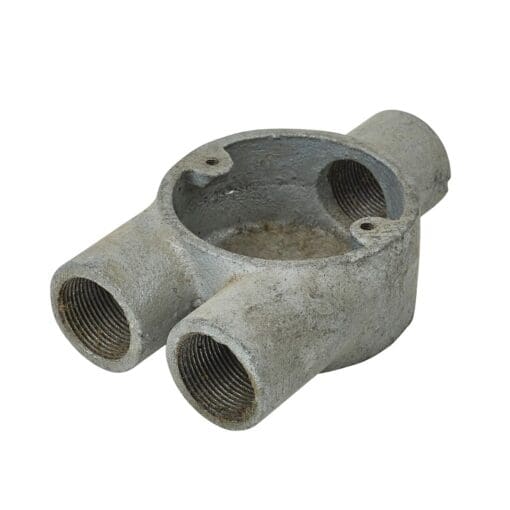 5x Steel Conduit Y Box - 25mm - Galvanised 333928