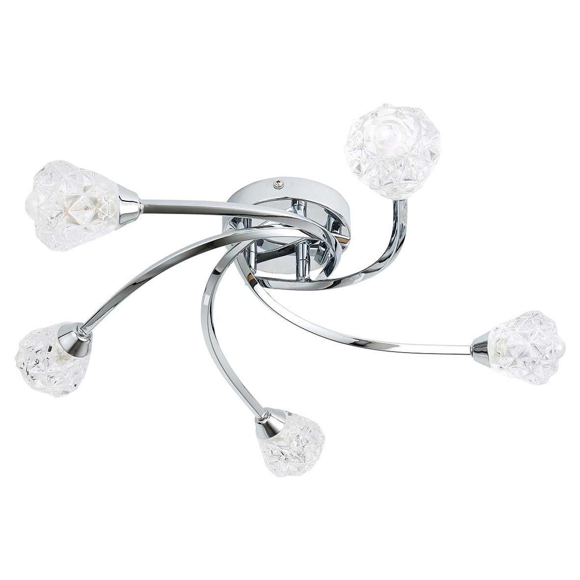 Forum Spa Volos 5 Light LED Flush Bathroom Ceiling Light - IP44 - Chrom 334144