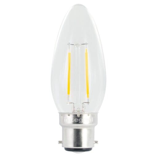 10x CANDLE B22 250LM 2W EQ. TO 25W 2700K NON-DIMM 80CRI 300° FILAMENT C 341793