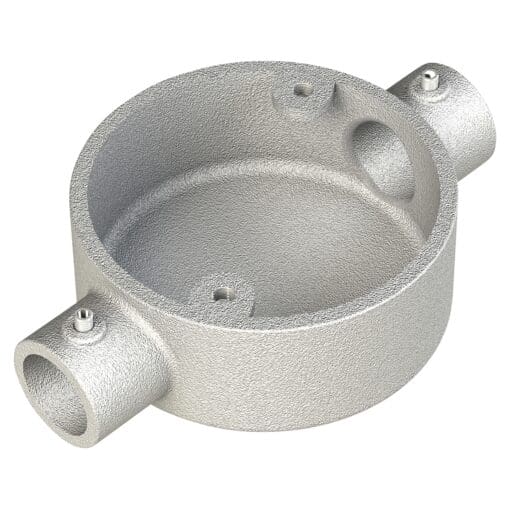 Metpro Conlok Steel Conduit 2 Way Through Terminal Box - 20mm - Galvani 343572