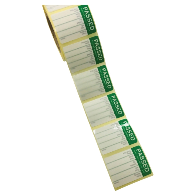 Spectrum Pass Test Label - 42.5 x 32.5mm - Self Laminating - 250 Roll 344731