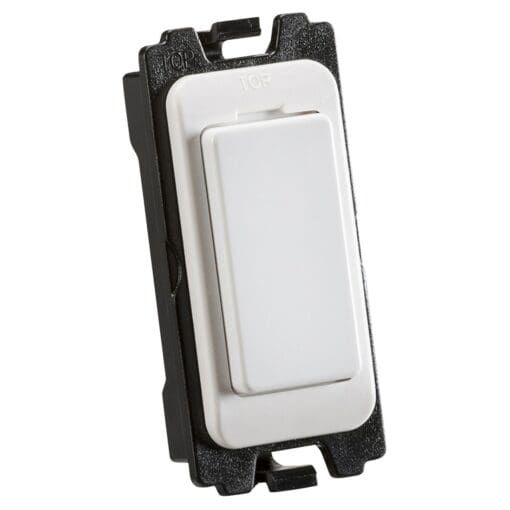 Knightsbridge Blank Curved Edge Grid Switch Module - White 345132