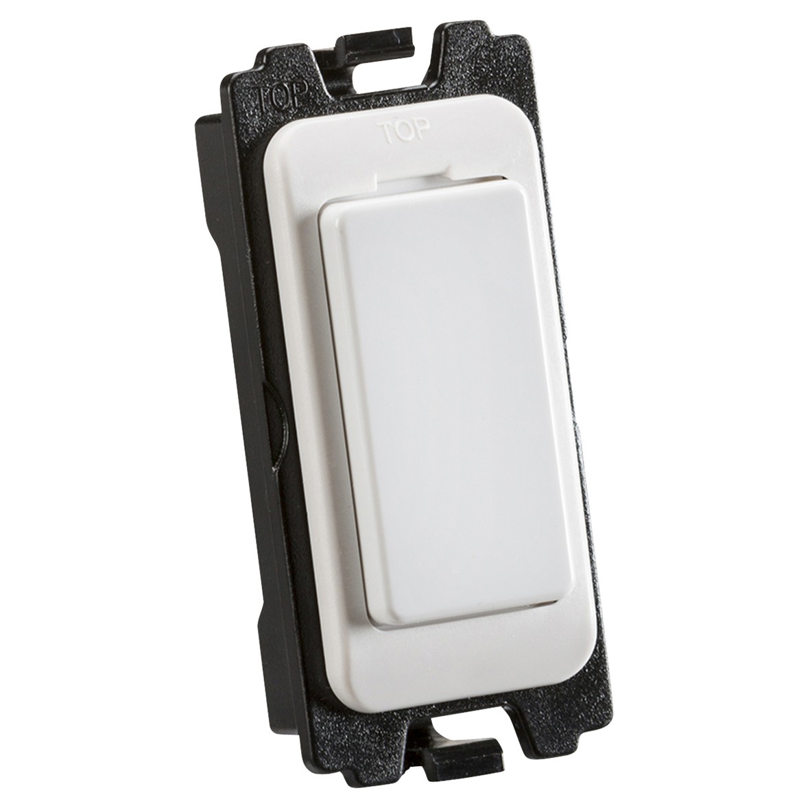 Knightsbridge Blank Curved Edge Grid Switch Module - White 345132
