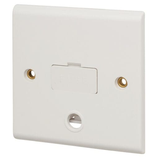 Deta 1 Gang Unswitched Spur & Front Flex Outlet - White 347107