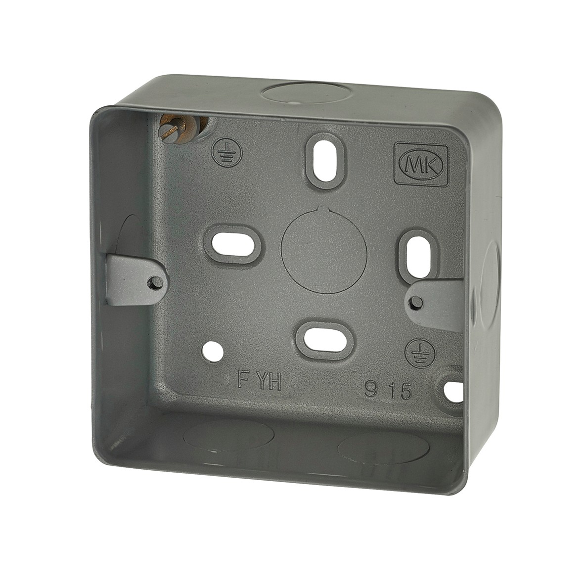 MK 1 Gang Metal Back Box with Knock Out - 41mm - Grey 349505