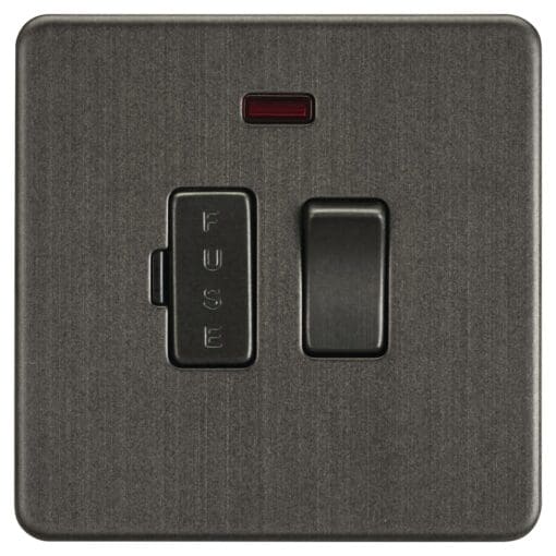 Knightsbridge 13A 1 Gang Screwless Flat Plate Switched Fused Spur with 353557