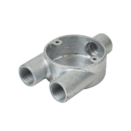 5x Steel Conduit Y Box - 20mm - Galvanised 357798
