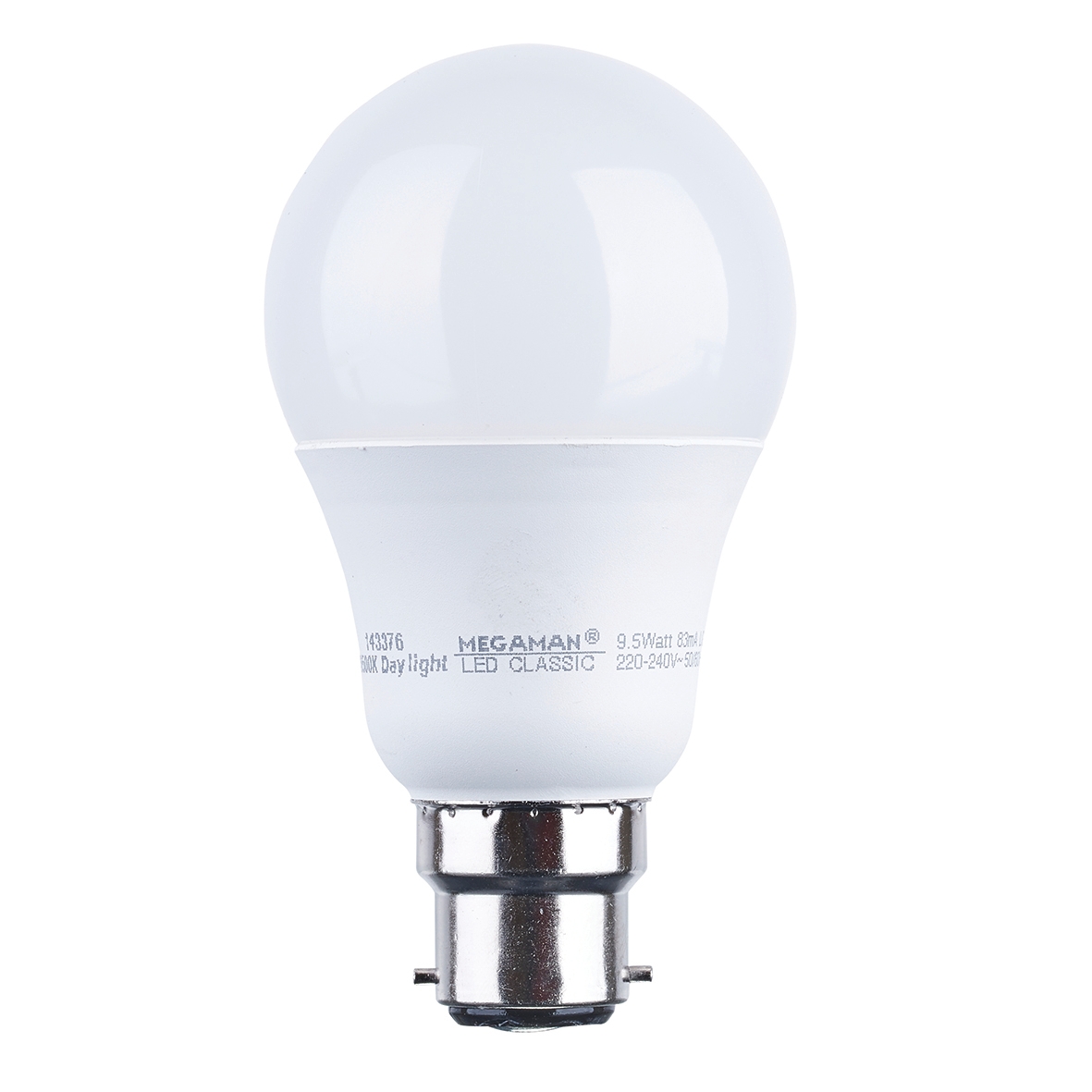 Megaman 9.5W BC LED GLS Lamp - Daylight 358048