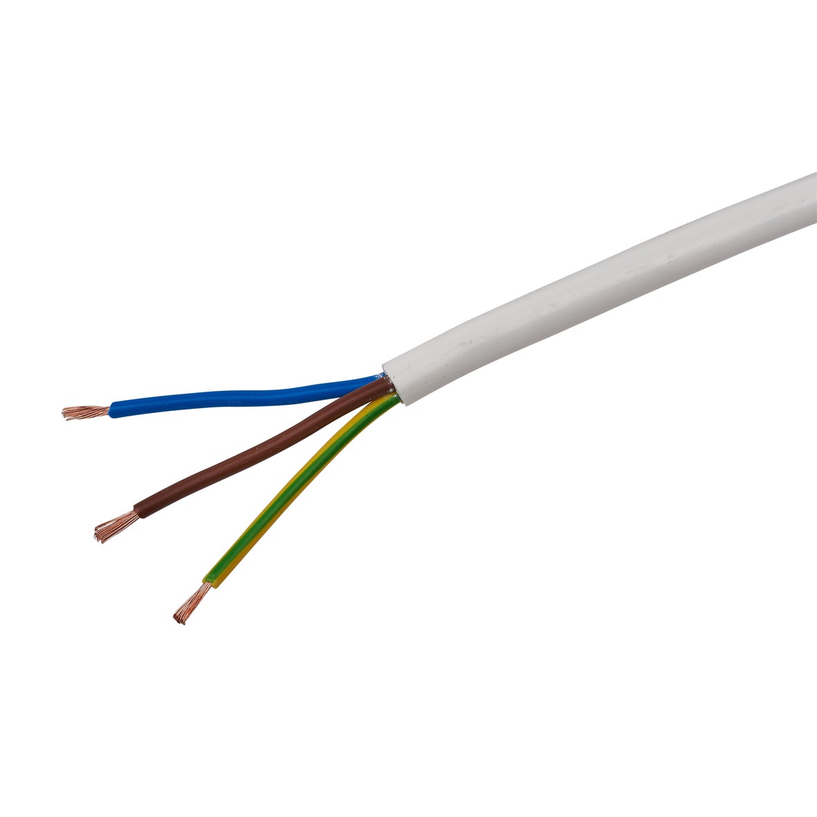 3093Y Heat Resistant Flex - 3 Core - 1.5mm - 10m - White 358621