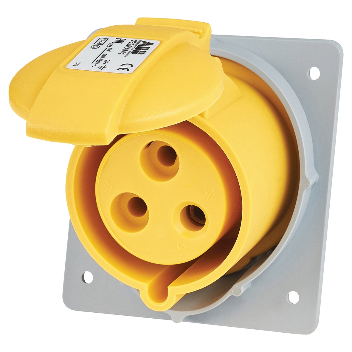 ABB 32A 3 Pin Splashproof Socket Outlet - Yellow 359125