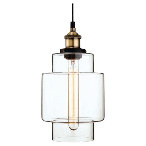 Altro Empire Modern Ceiling Light Pendant with Clear Glass Shade - Anti 367695