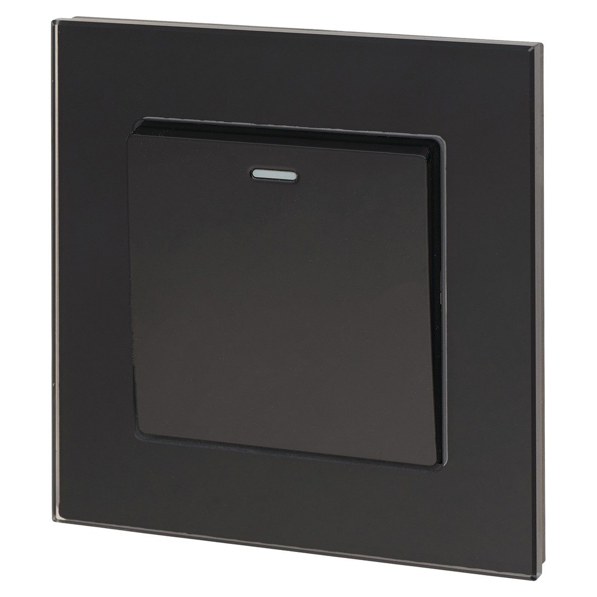 Retrotouch 10A 1 Gang 2 Way Switch - Black Plain Glass 367973