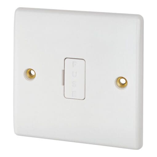 13A Unswitched And Fused Spur - White - Round Edge 371342
