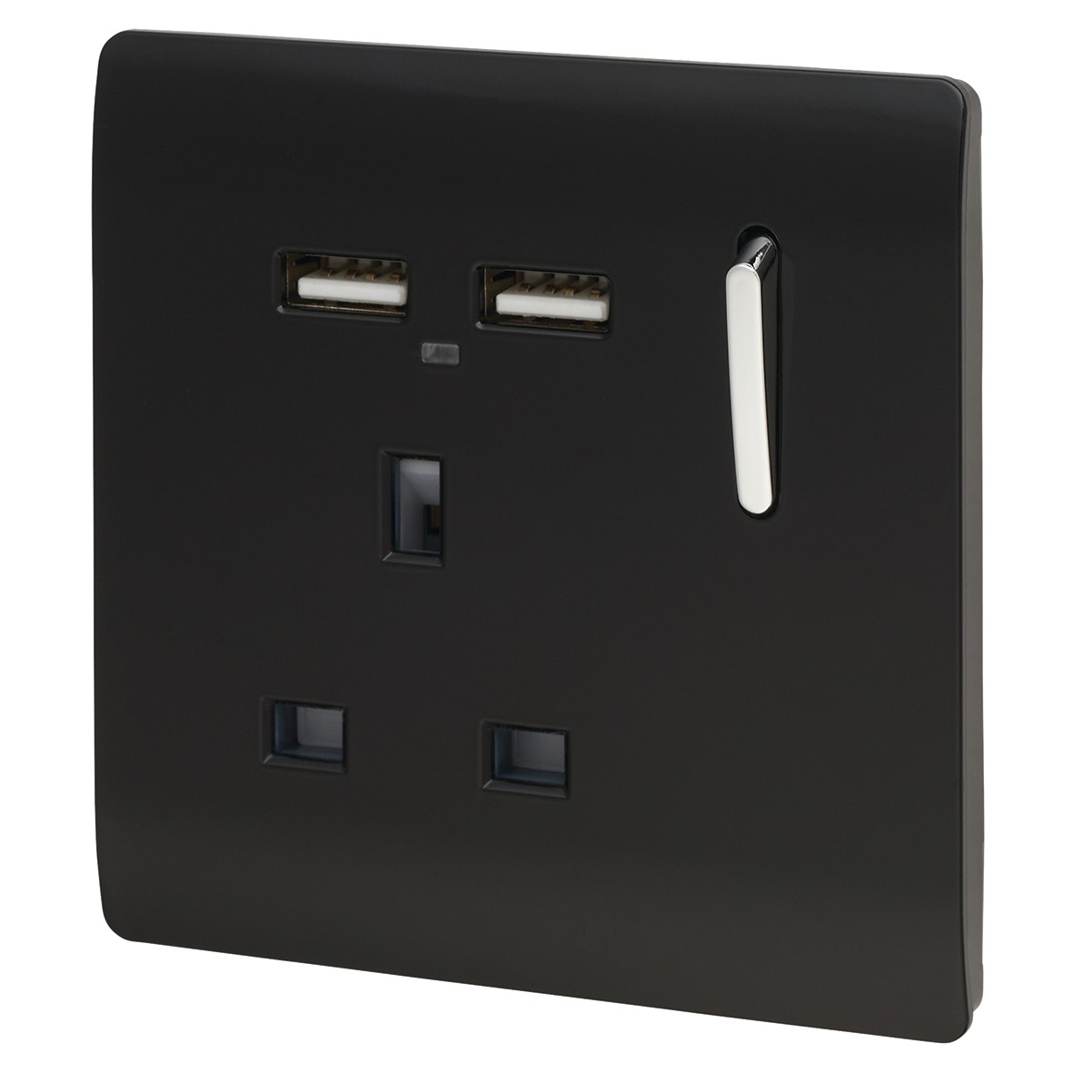 Trendi 13A 1 Gang Screwless Switched USB Socket with 2 x USB - 2.1A - G 374204