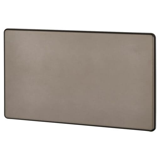 BG Screwless Flatplate 2 Gang Blank Plate - Black Nickel 374891
